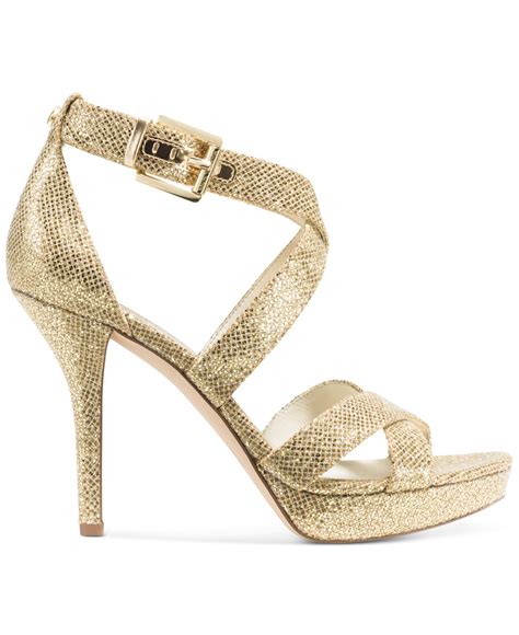 michael kors gold sandals heels